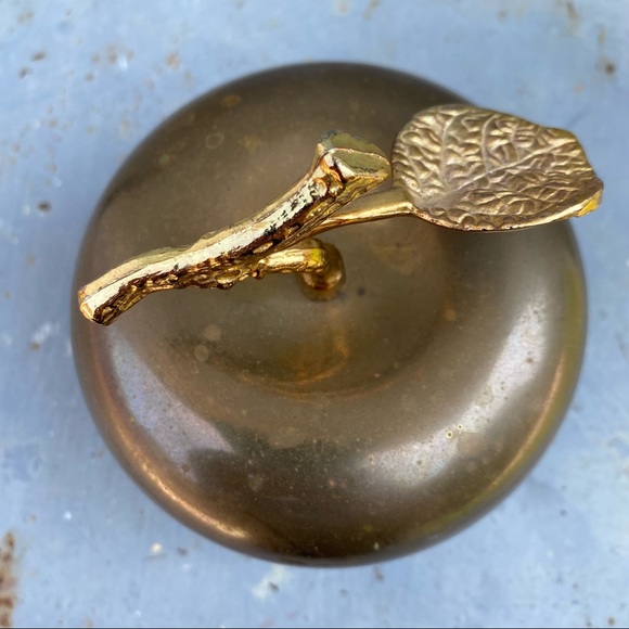 Vintage Brass Apple Storage Box
